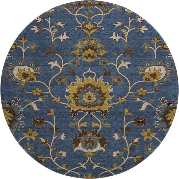 Best Machine Washable Rugs Round Addison Rugs Mayfield Premium Machine Washable Abstract AMF2290 Navy 8 ...