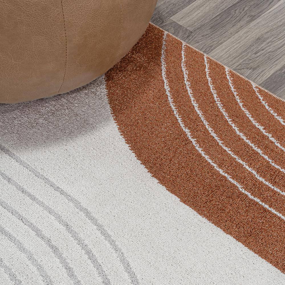 Multi-Color Geometric Washable Synthetic Kids Area Rug 5' x 8'