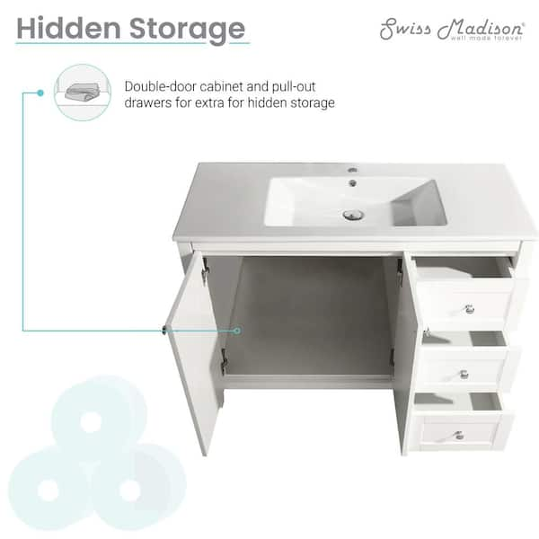 SSWW Bathroom Vanity- Cabinet door with 3 drawers