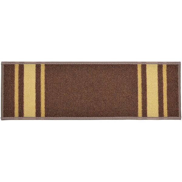 RugStylesOnline Solid Border Custom Size Brown 10 in. x 36 in. Indoor Carpet Stair Tread Cover Slip Resistant Backing (Set of 3)