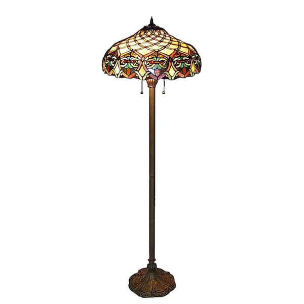 Serena D'italia Tiffany Baroque 60 in. Bronze Floor Lamp