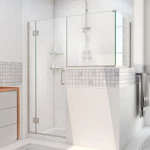 Unidoor-X 60 in. W x 36-3/8 in. D x 72 in. H Frameless Hinged Shower Enclosure in Brushed Nickel