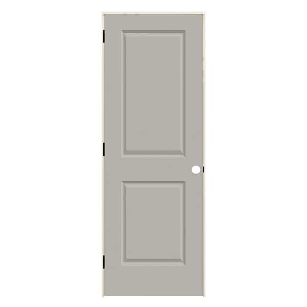 28 in. x 80 in. Carrara 2-Panel Right-Hand Hollow Core Light Gray Painted Molded Composite Single Prehung Interior Door