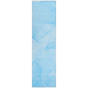 Chantille ACN509 Blue 2 ft. 3 in. x 7 ft. 6 in. Machine Washable Indoor/Outdoor Geometric Runner Rug