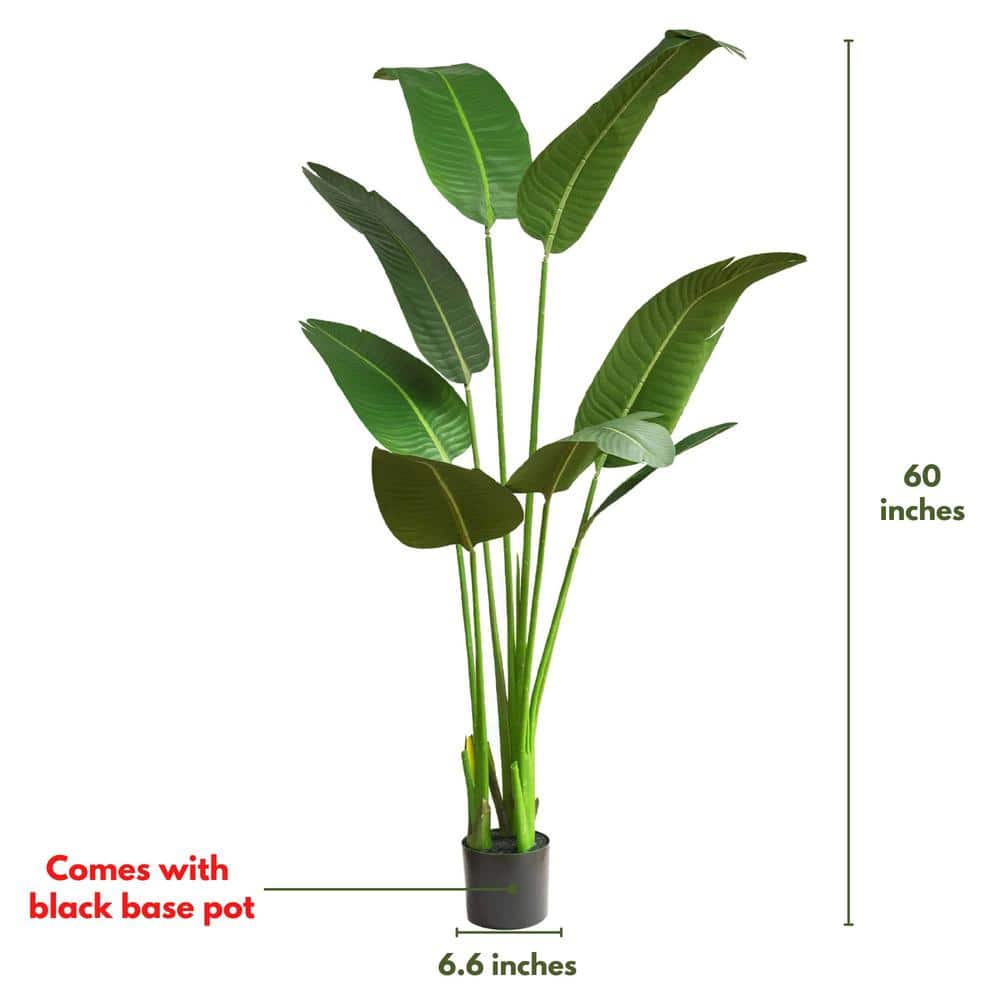 Eternal Paradise 60" Potted Bird of Paradise Artificial Floor Plant