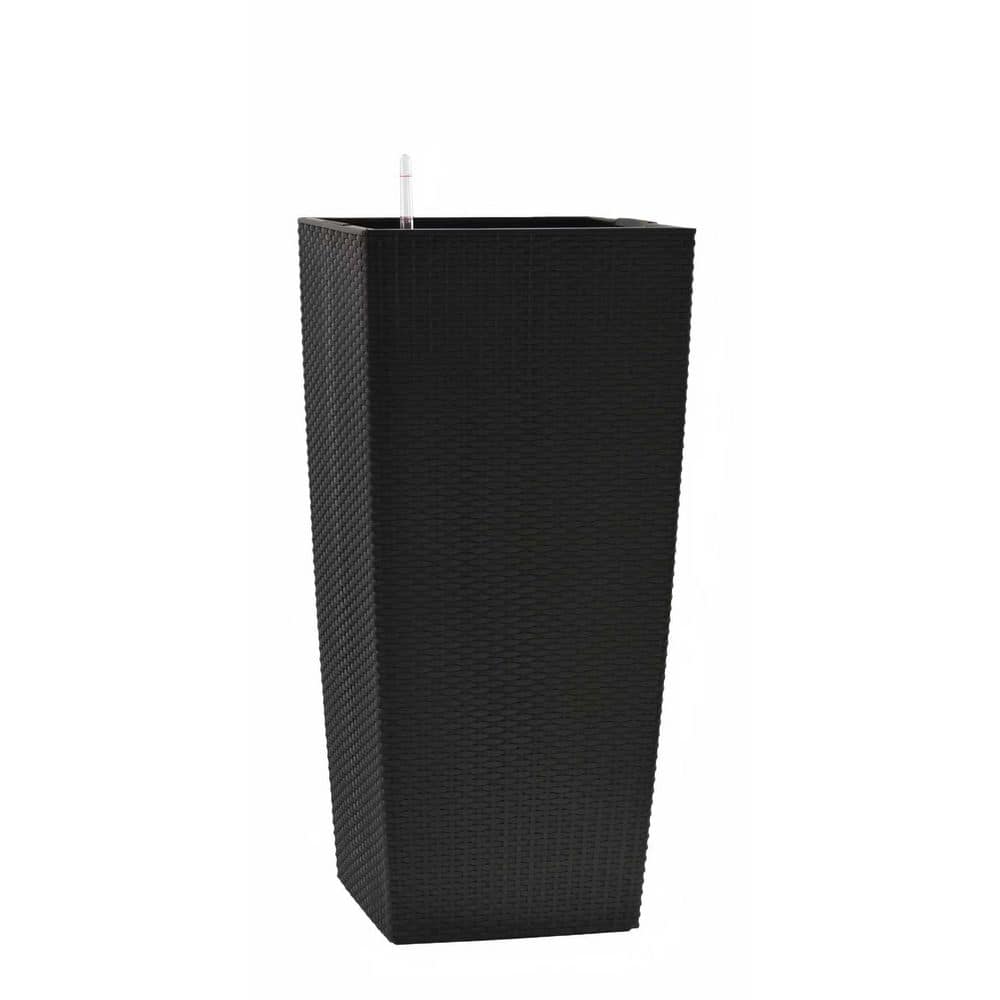 30 in. H x 15 in. W Plastic Planter Pot In Black, with Self-Watering Drainage Holes price history on PriceWatchPro