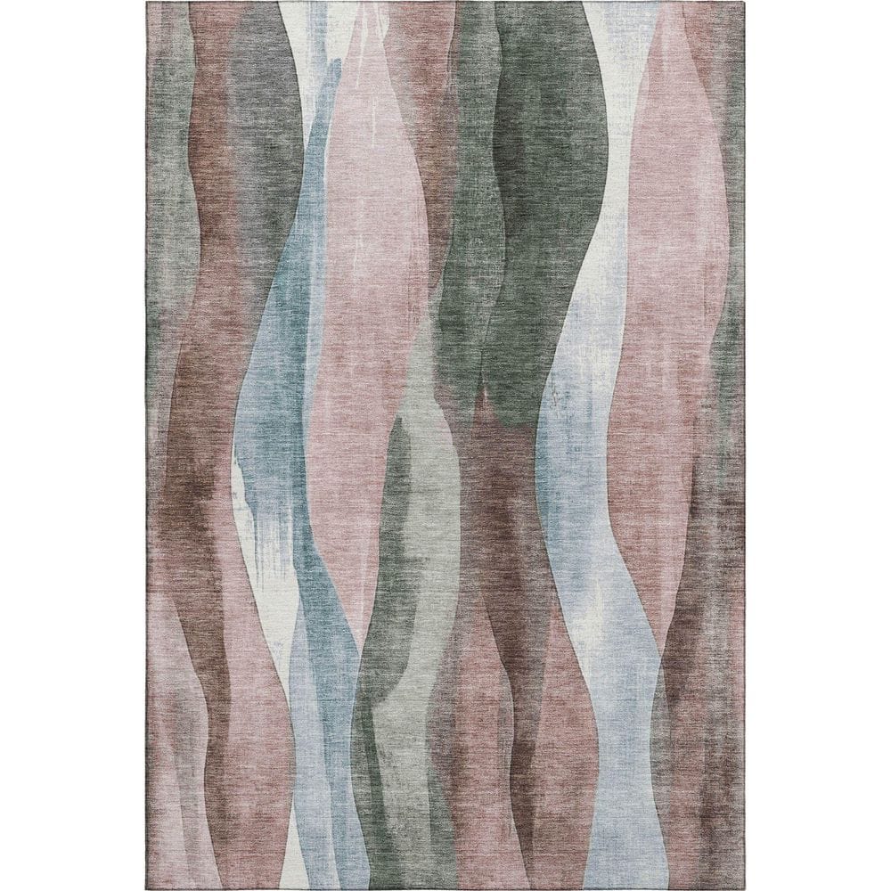 Sm Homes Rug Addison Rugs Mayfield Premium Machine Washable Abstract AMF1989 Salmon ...
