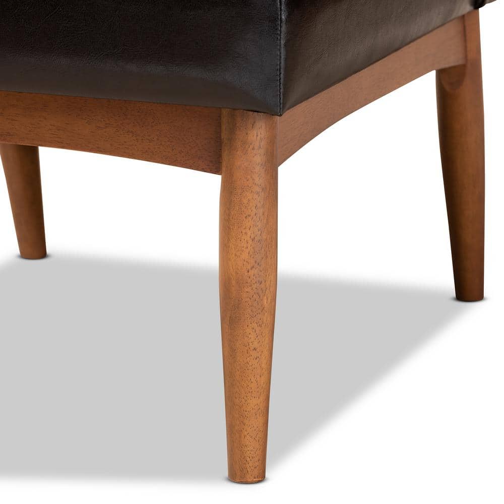 High Back Brown Wood and Cane Arm Chair