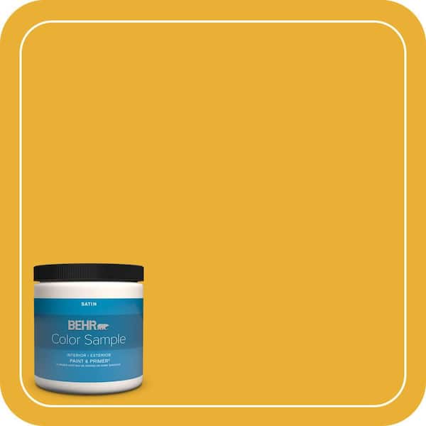 BEHR PREMIUM PLUS 8 oz. #P280-7 Midsummer Gold Satin Enamel Interior/Exterior Paint & Primer Color Sample