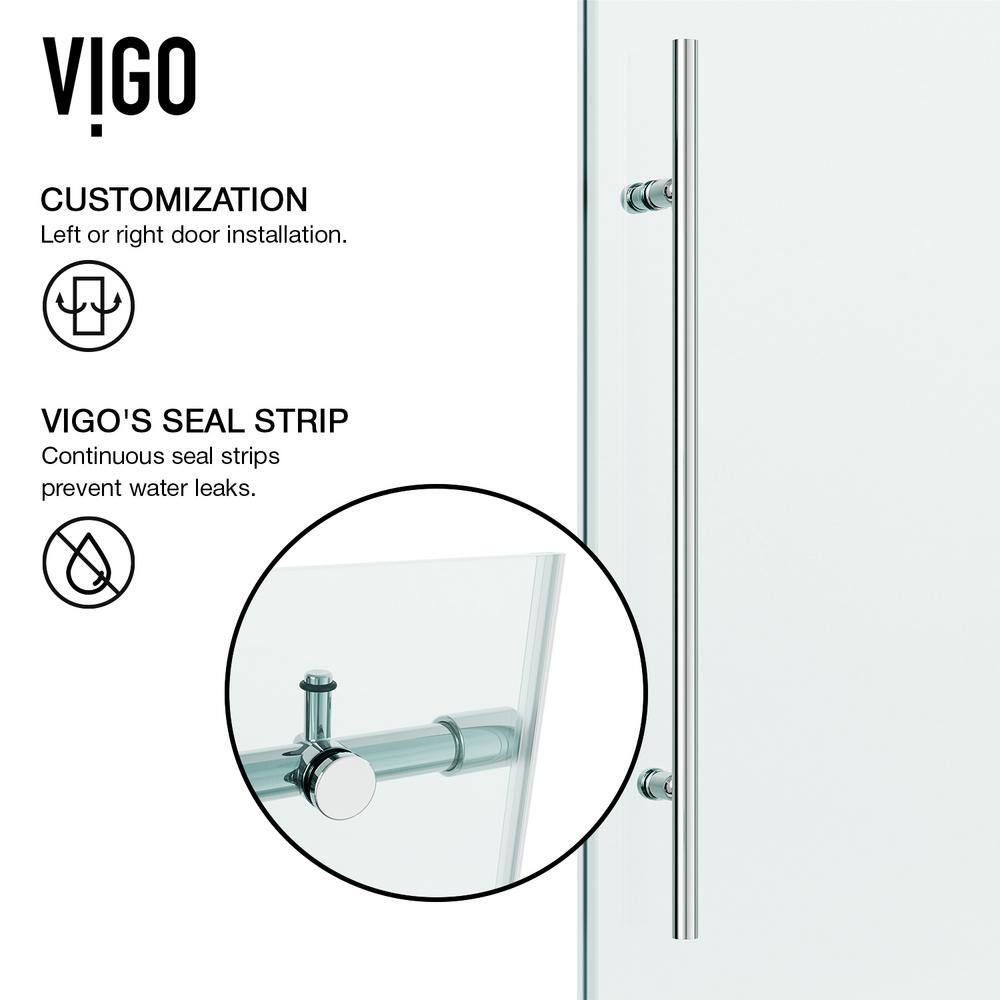 Elan E-Class 52" Frameless Chrome Sliding Shower Door