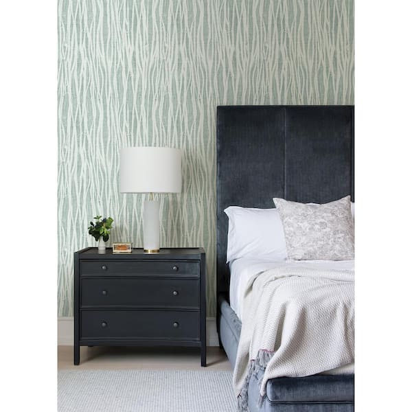 Nazar Green Stripe Strippable Non Woven Wallpaper