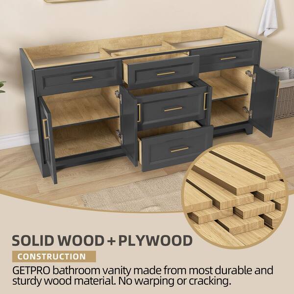Getpro 72 in. W x 21.5 in. D x 33.5 in. H Bath Vanity Cabinet