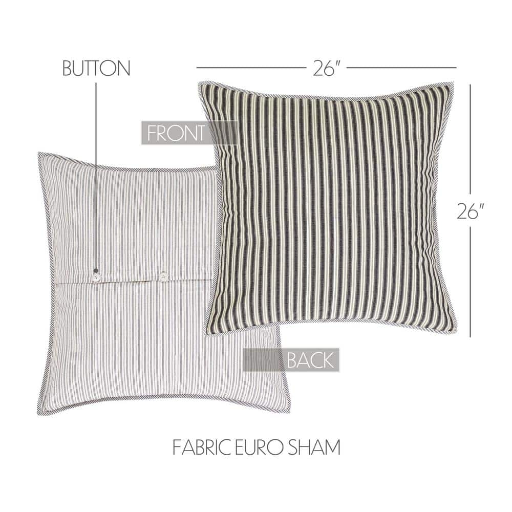 Ashmont Patchwork Cotton Euro Sham Set in Gray and Blue
