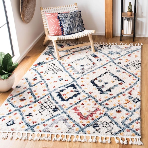 Morocco 5 ft. x 8 ft. Ivory/Multi Geometric Western Area Rug