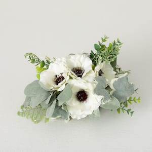 5.5 in. White Artificial Anemone Silvery Orb