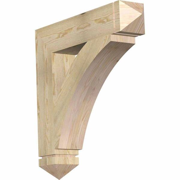 Ekena Millwork 6 in. x 32 in. x 32 in. Douglas Fir Thorton Arts and Crafts Rough Sawn Bracket