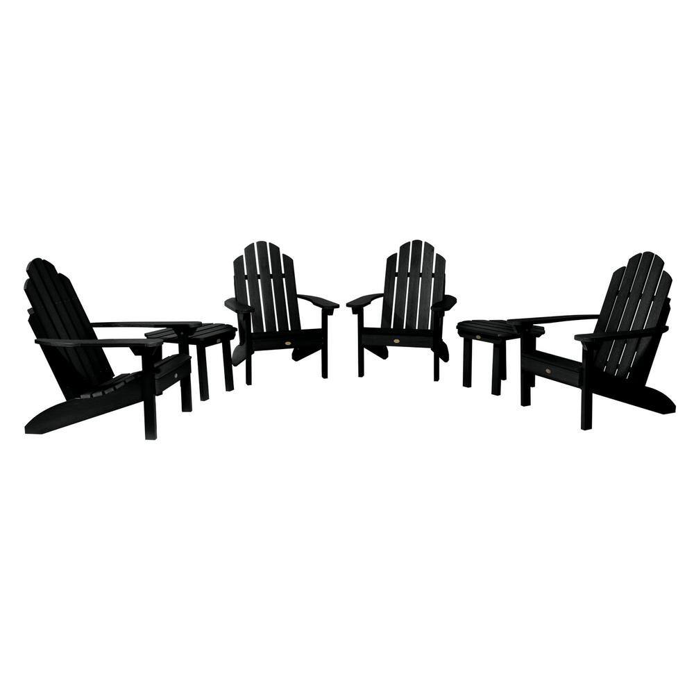 Highwood Classic Wesport Black 6Piece Plastic Patio Fire Pit Seating