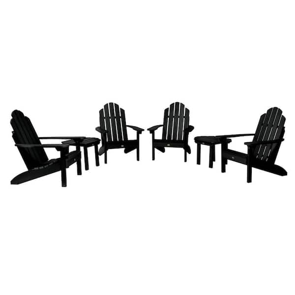 Highwood Classic Wesport Black 6-Piece Plastic Patio Fire Pit Seating Set