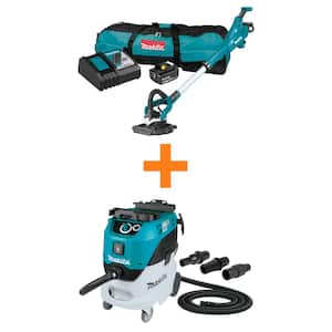 18V LXT Cordless Brushless 9 in. Drywall Sander Kit (5.0 Ah) and 11 Gal. Wet/Dry HEPA Filter Dust Extractor/Vacuum
