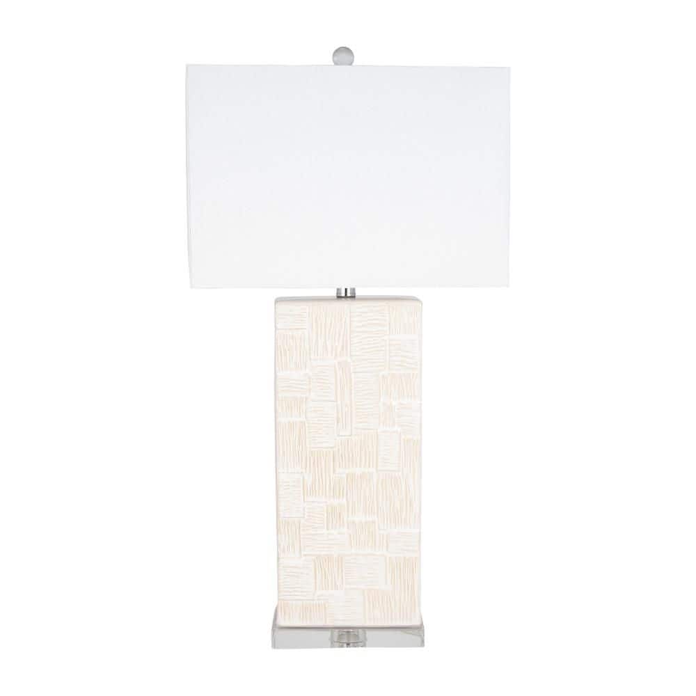 Liv & Skye 31 in. White Ceramic Textured Table Lamp 51237 - The Home Depot