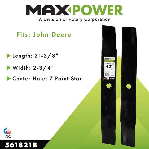 MaxPower 2 Heavy Duty Blades for 42 in. Cut John Deere Mowers  