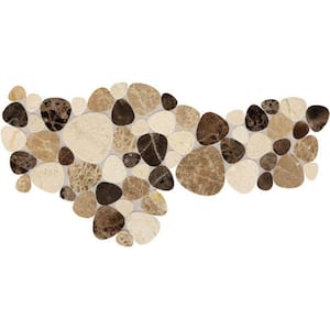 Fashion Accents Pebble Brown 12 in. x 12 in. x 9.5 mm Natural Stone Mosaic Floor and Wall Tile (1 sq. ft./Each)
