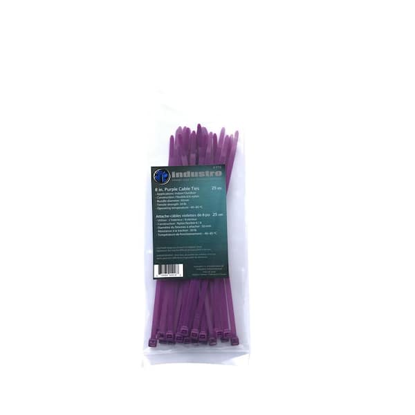 Unbranded 8 in. Purple Cable Ties (25-Pack)