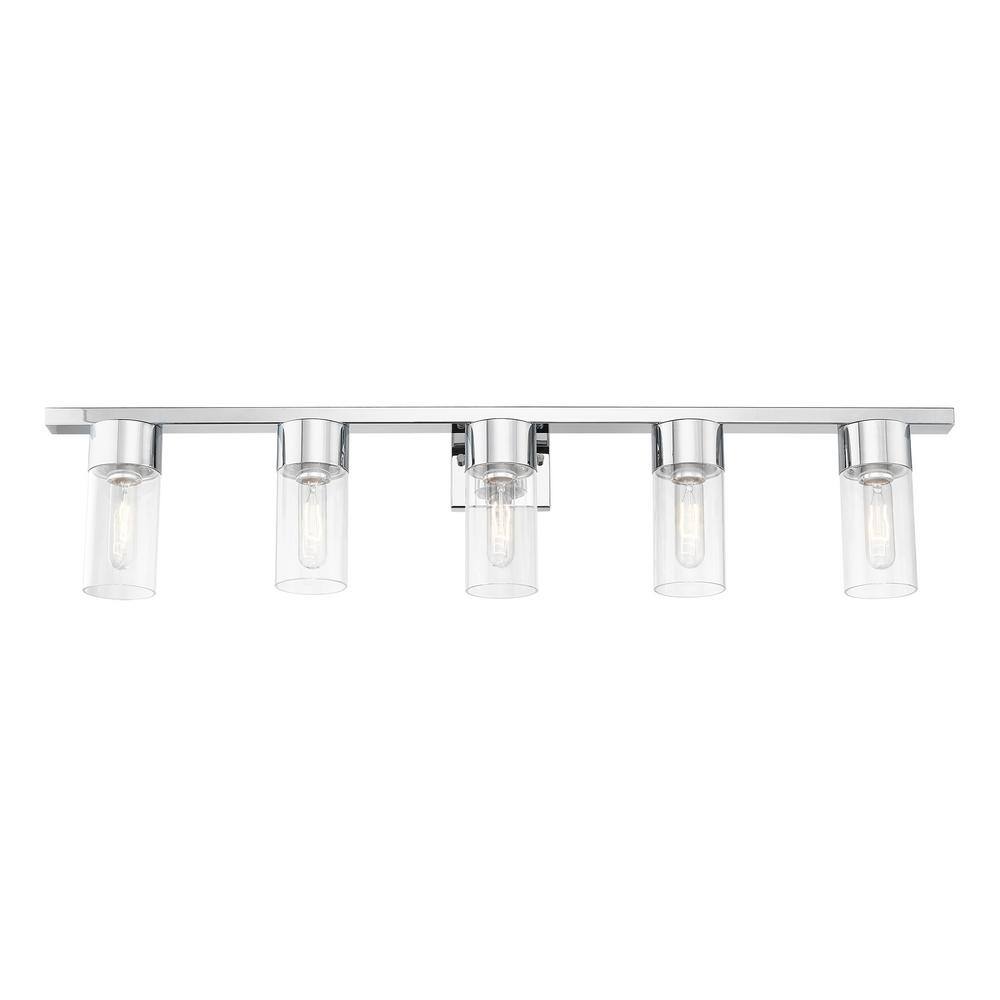Carson Polished Chrome 5-Light Vanity Sconce with Clear Glass