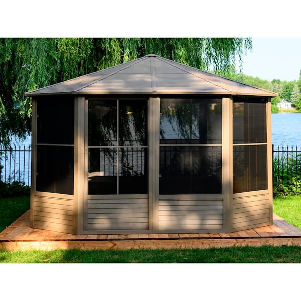 12 ft. x 12 ft. Florence Solarium Metal Roof Sand