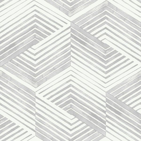 Nicole Miller Geo Movement Oyster Peel and Stick Wallpaper