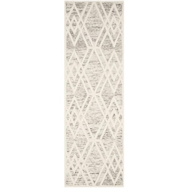 SAFAVIEH Cambridge Light Brown/Ivory 3 ft. x 8 ft. Border Distressed Diamonds Runner Rug