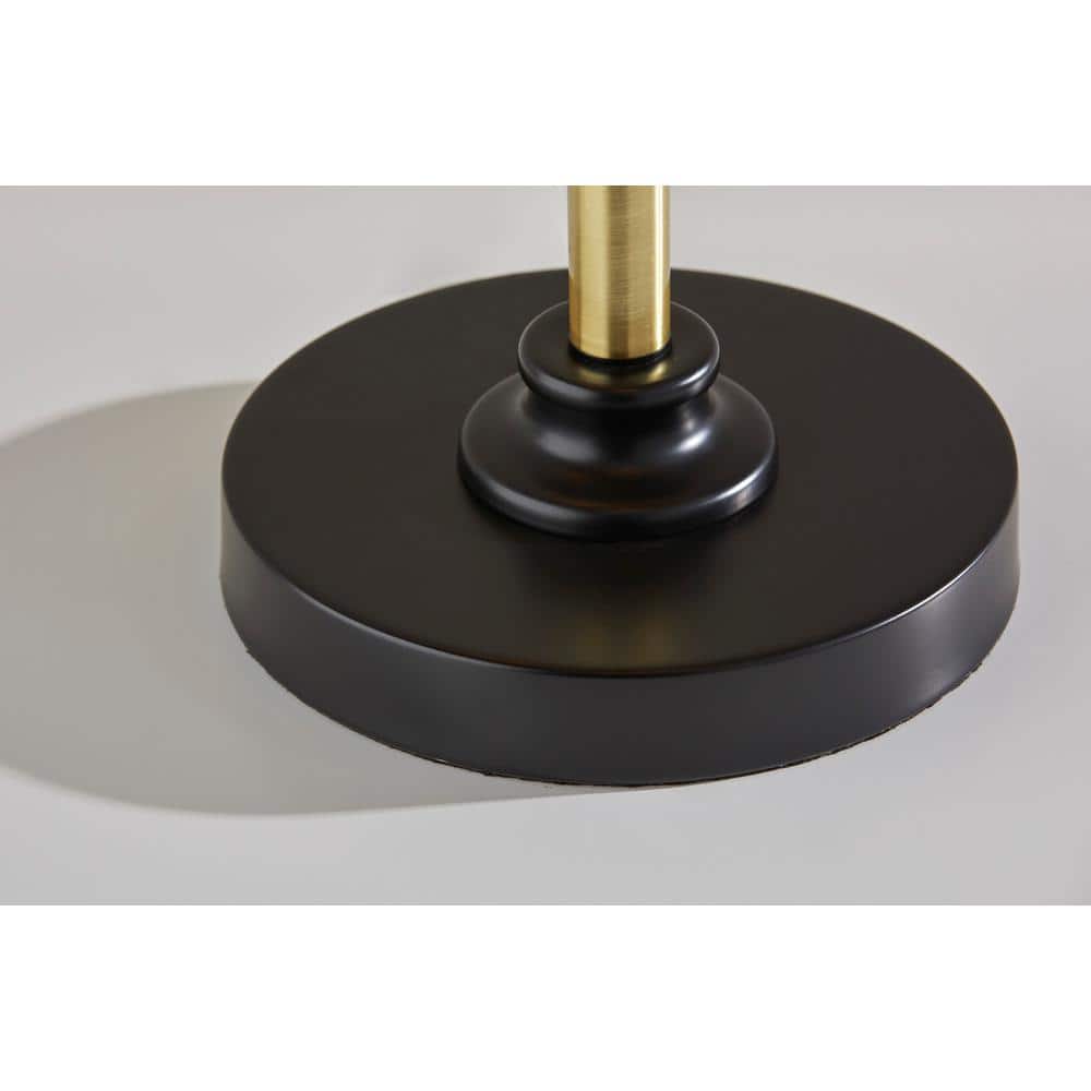 Black and Antique Brass Metal Dome Table Lamp