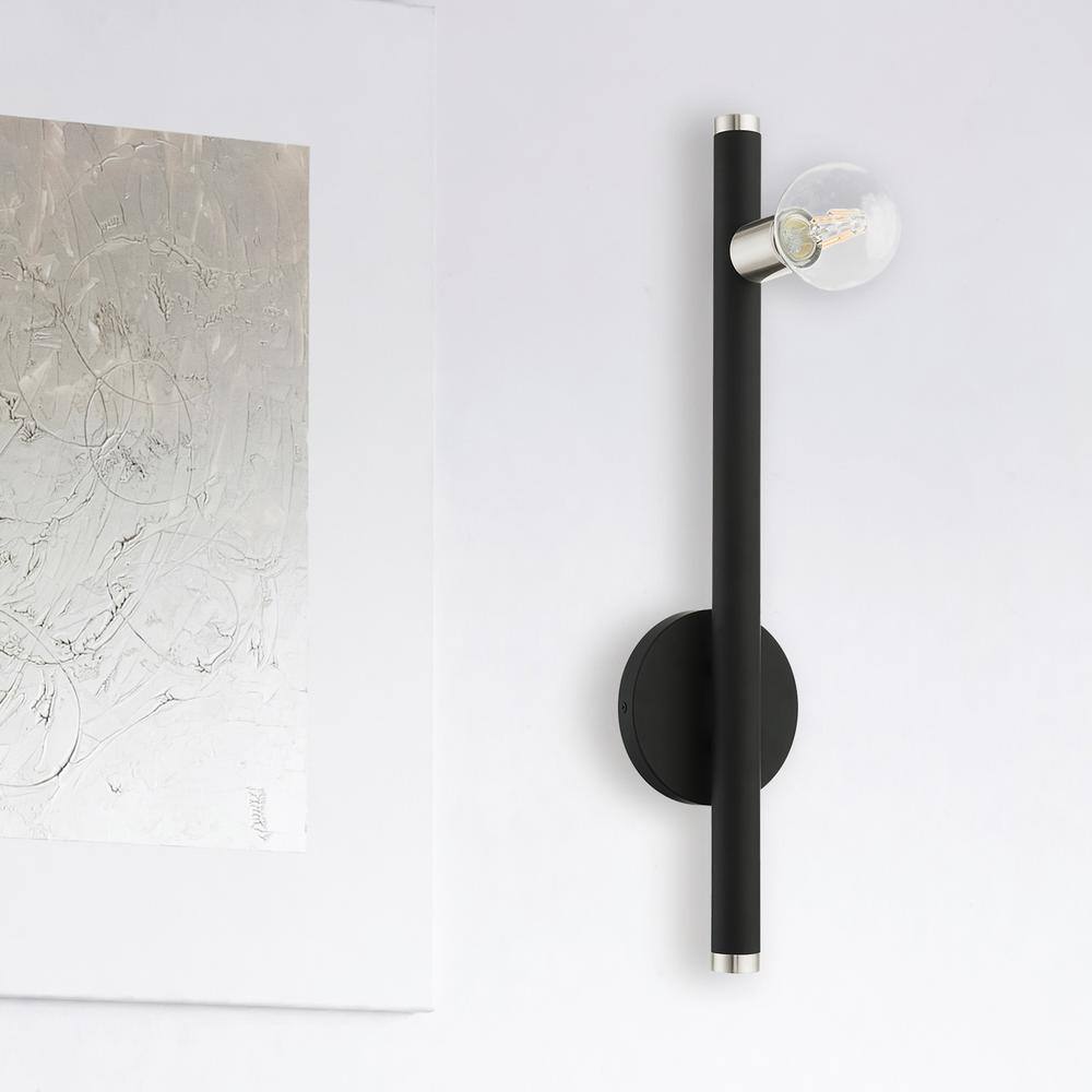 Bannister 22" Black Steel Dimmable Wall Sconce