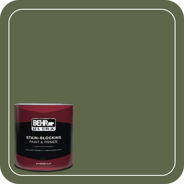 BEHR ULTRA 1 qt. #410F-7 Fiddle Leaf Flat Exterior Paint & Primer