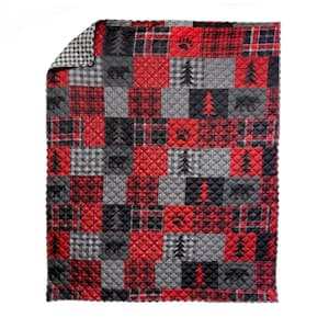 Red Forest Red Microfiber Throw
