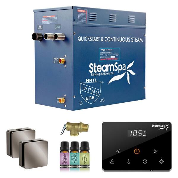 Oasis Series 12000-Watt Steam Generator with Continuous Steam Plus Fully Wireless Handheld Control in Brushed Nickel