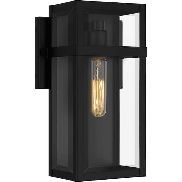 Quoizel Vanessa 13 in. Matte Black Hardwired Outdoor Wall Lantern Sconce