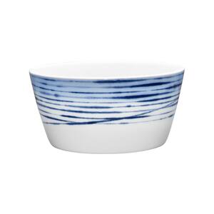 Blue & White Striped Marinho Rice Bowl Soup Cereal Nibbles Dinnerware Serving 