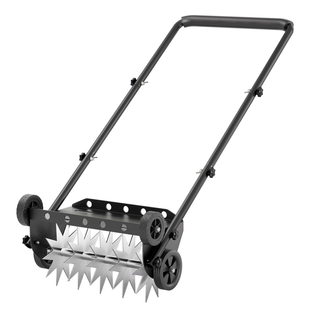 18-Inch Aerator Heavy Duty Push Spike Lawn Aerator with 4 Wheels Steel Handle Manual Aerator Tool price history on PriceWatchPro