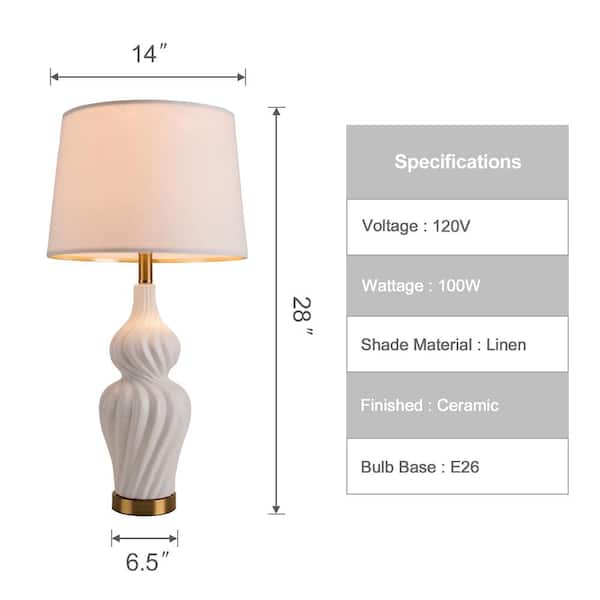 Claire 28.5 in. Crystal Table Lamp, Clear/Brass (Set of 2)