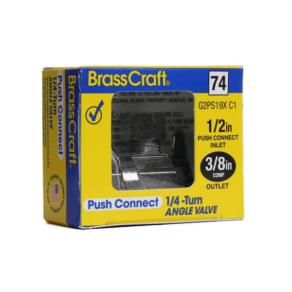 1/2 in. Push Connect Inlet x 3/8 in. Compression Outlet 1/4-Turn Angle Valve