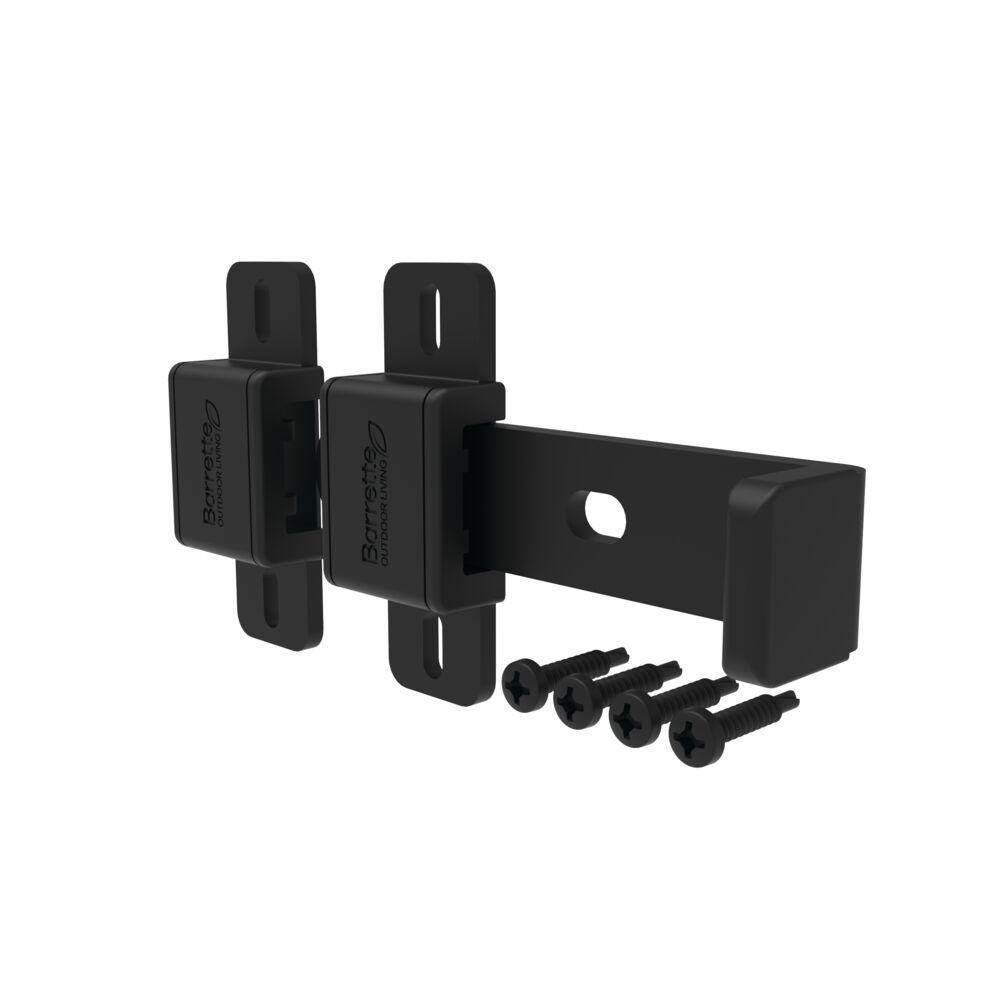 Black Steel Manual Slide Bar Gate Latch