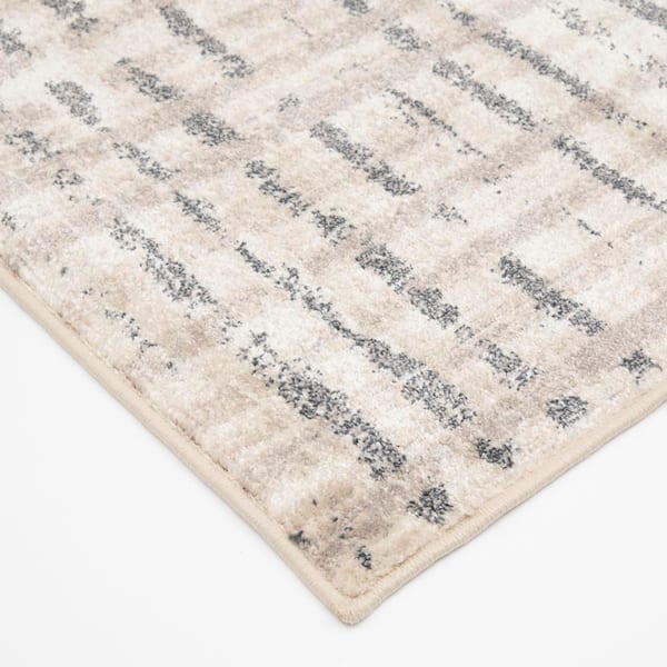 Capri Galinda Alabaster/Storm 9 in. x 26 in. Woven Polypropylene Stair Tread Cover (Set of 1)