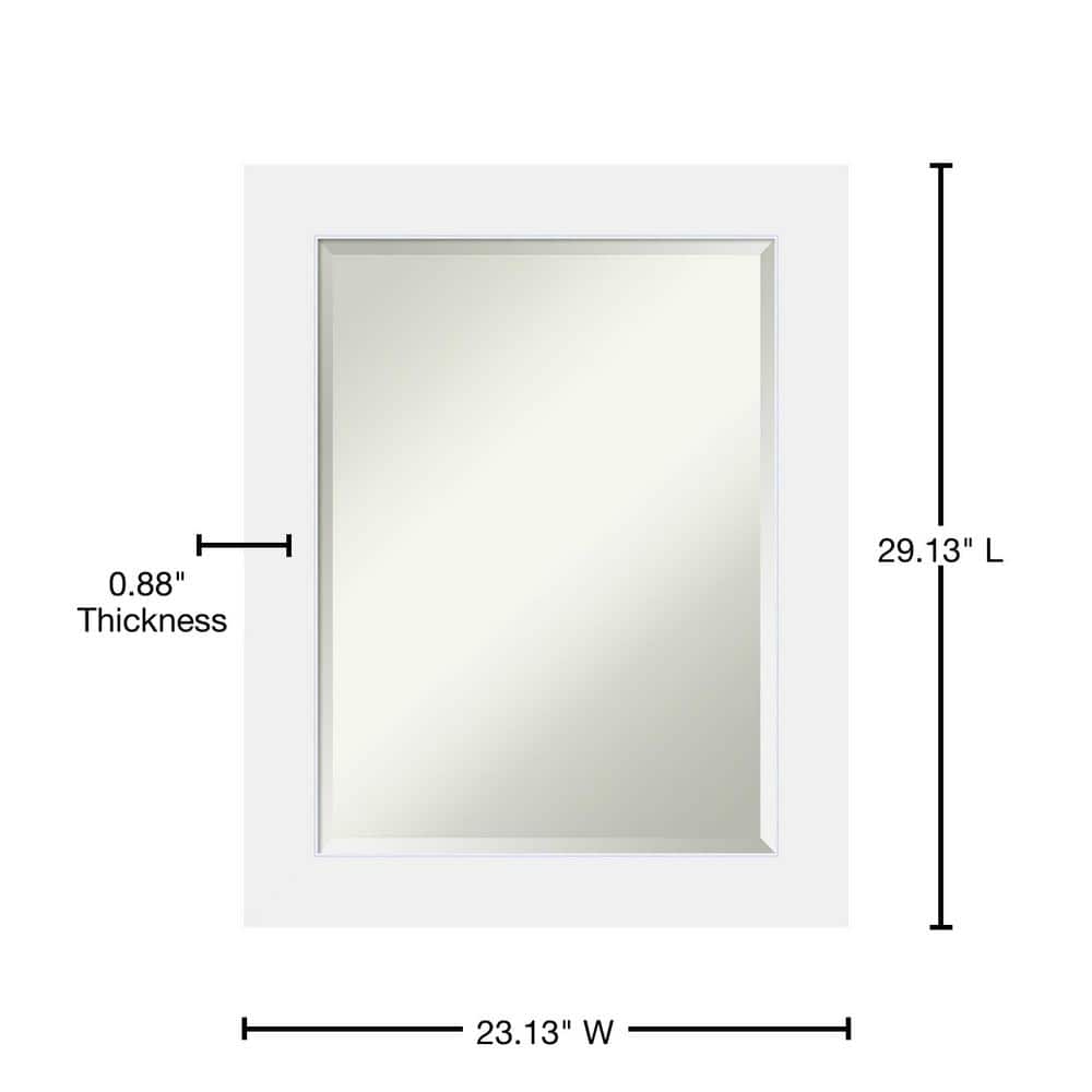 Corvino White Rectangular Wood Bathroom Vanity Mirror