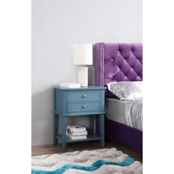 AndMakers Newton 2-Drawer Teal Nightstand (28 in. H x 22 in. W x 16 in. D)