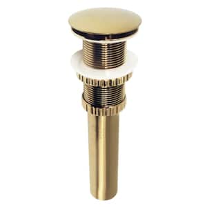 Coronel Push Pop-Up Bathroom Sink Drain in Brushed Brass without Overflow
