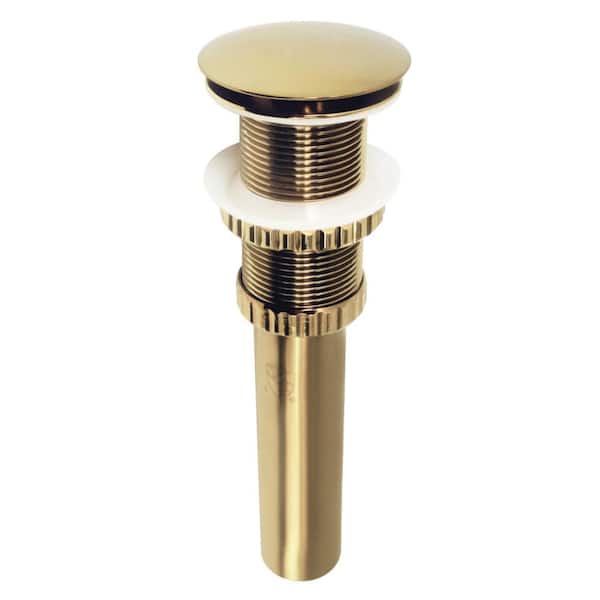 Coronel Push Pop-Up Bathroom Sink Drain in Brushed Brass without Overflow