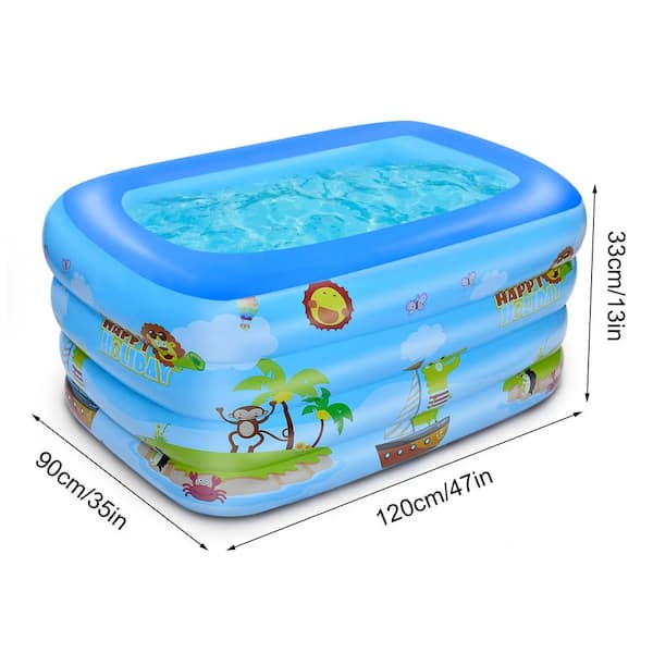 Afoxsos 47 in. W x 35 in. D x 13 in. H Inflatable Swimming Pool for Kids