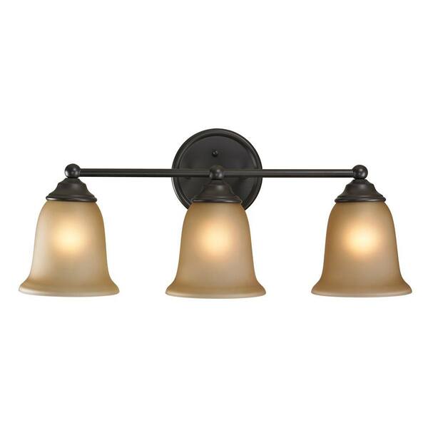 Titan Lighting Sudbury 3-Light Oil-Rubbed Bronze Wall Mount Bath Bar Light