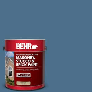 1 gal. #PPU14-01 Arrowhead Lake Satin Interior/Exterior Masonry, Stucco and Brick Paint